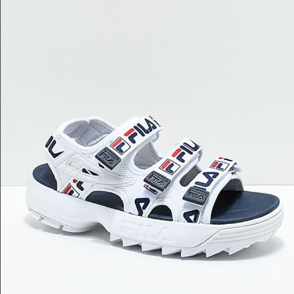 Filas disruptor taping platform sandals red/white/